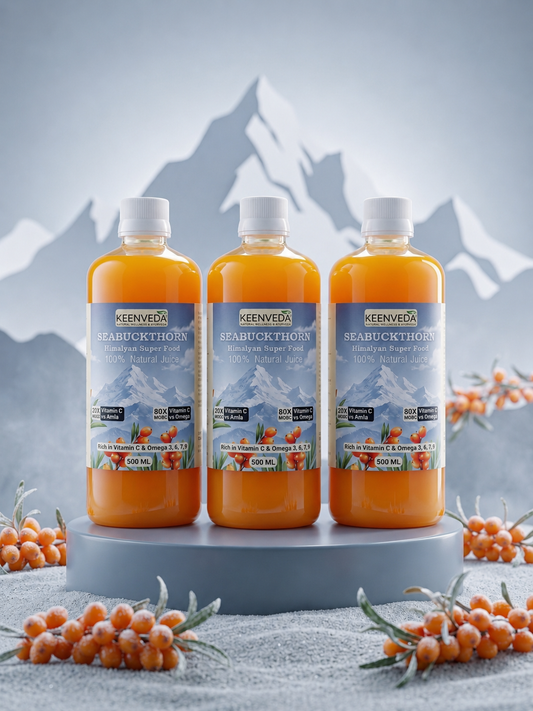 KeenVeda Sea Buckthorn Juice 1.5 Litter – 99% Pure Himalayan Berry | Rich in Vitamin C, Omega 3, 6, 7 & 9